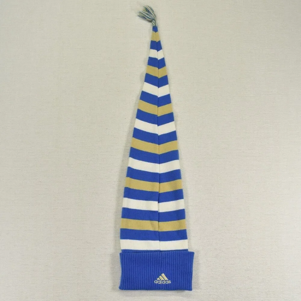 Adidas UCLA Bruins Blue Gold Stripe Long Stocking Cap Beanie Nightcap Tassel OS